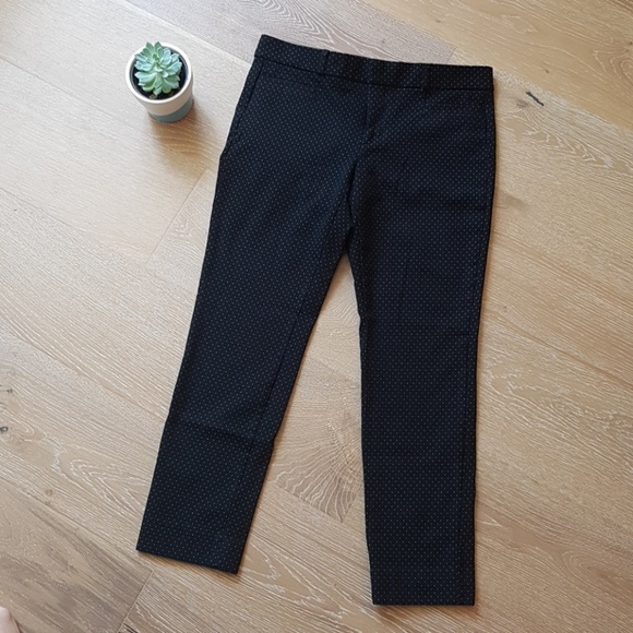 Banana Republic Sloan fit pants black polka dot 4